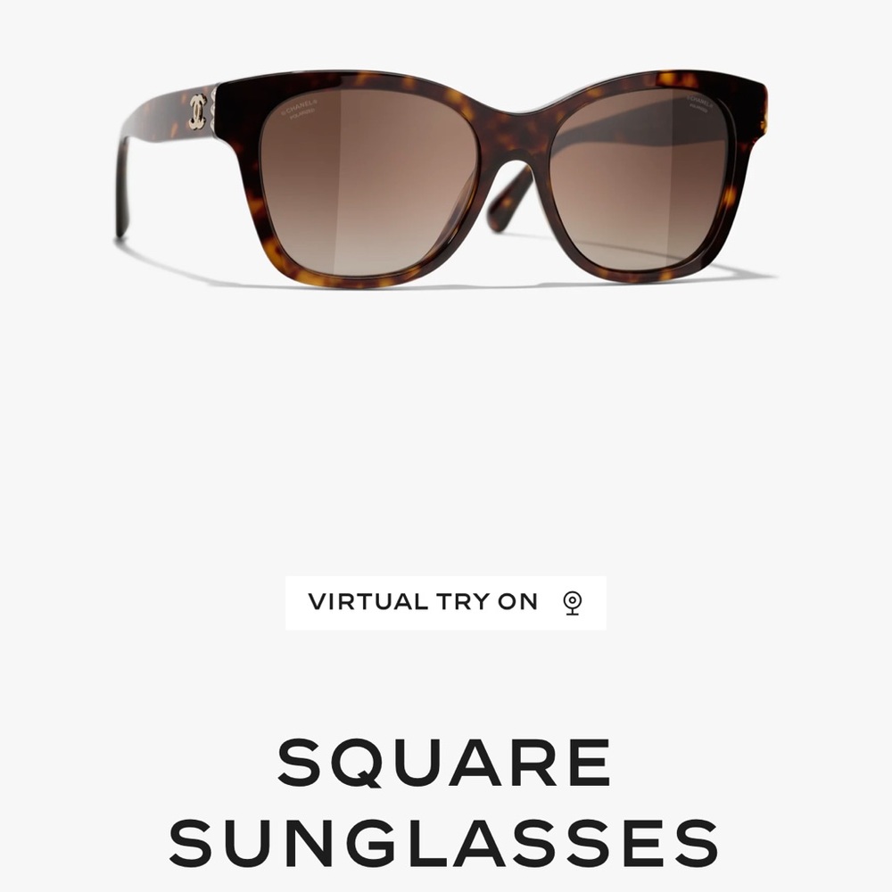 CHANEL Tortoiseshell Square Sunglasses